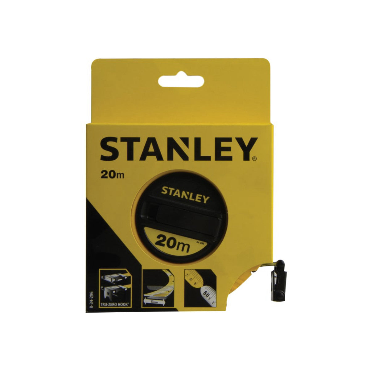 STANLEY Hand Tools Closed Case Fibreglass Long Tape 20m (Width 13mm) STA034296