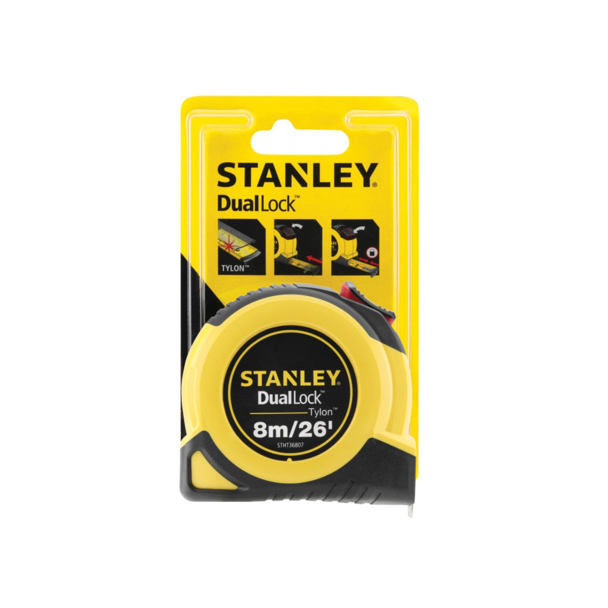 STANLEY Hand Tools DualLock Tylon Pocket Tape 8m/26ft (Width 25mm) STA036807