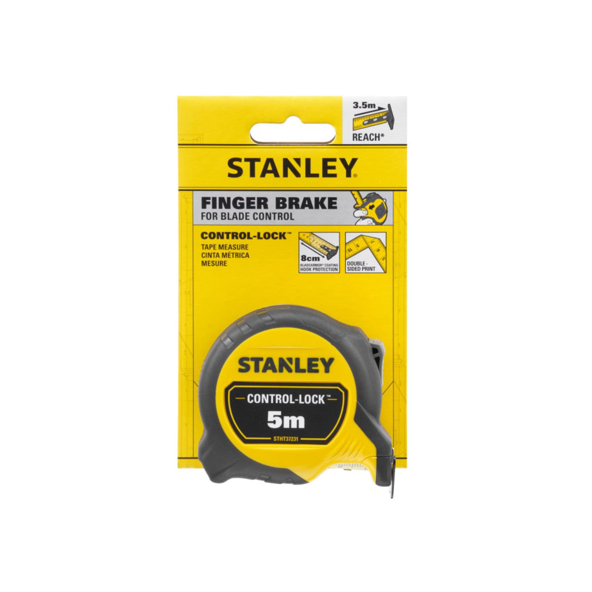 STANLEY Hand Tools CONTROL-LOCK Pocket Tape 5m (Width 25mm) (Metric only) STA037231
