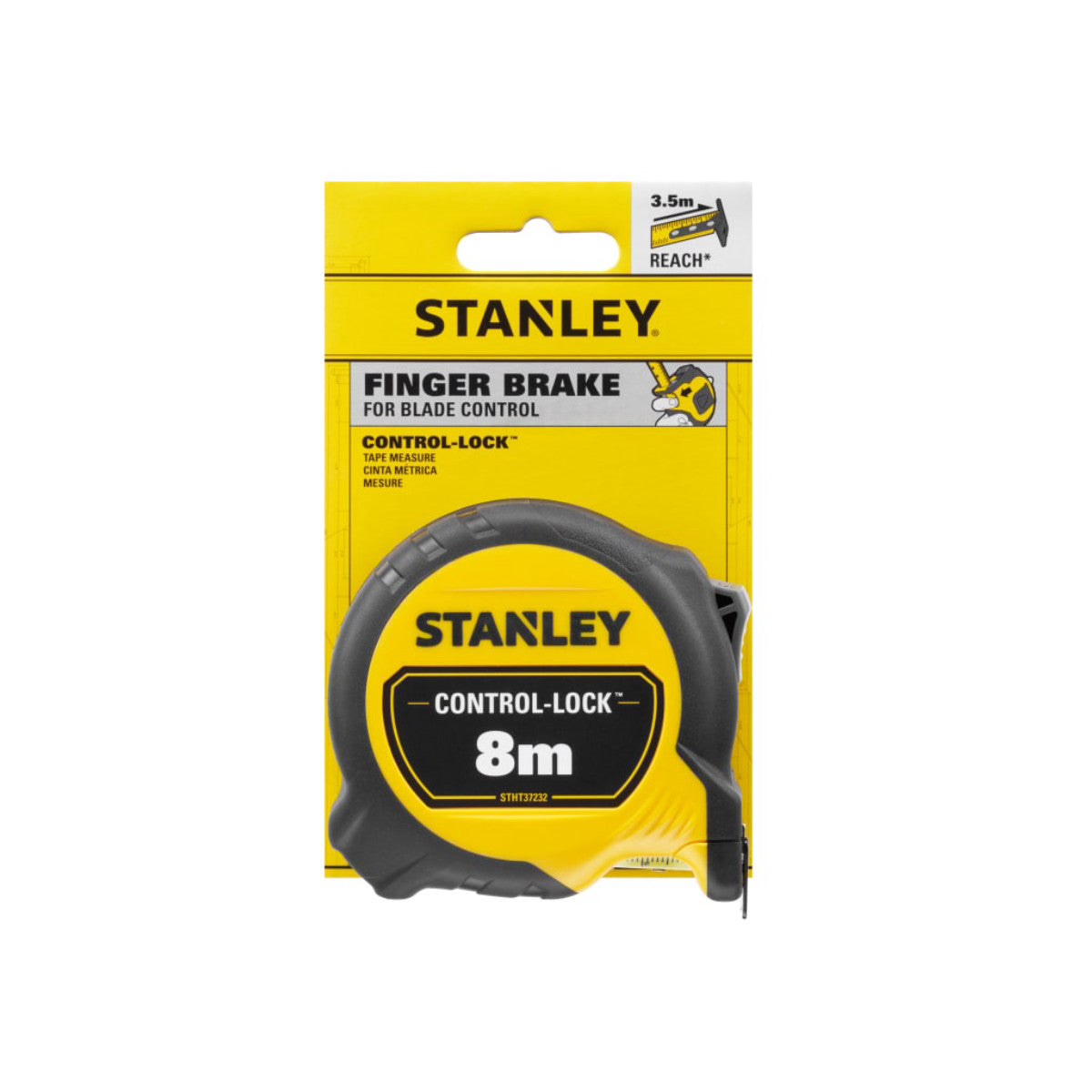 STANLEY Hand Tools CONTROL-LOCK Pocket Tape 8m (Width 25mm) (Metric only) STA037232