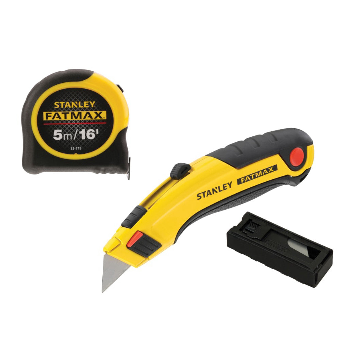 STANLEY Hand Tools FatMax Triple Pack - Tape, Retractable Knife and Blades STA043257TP