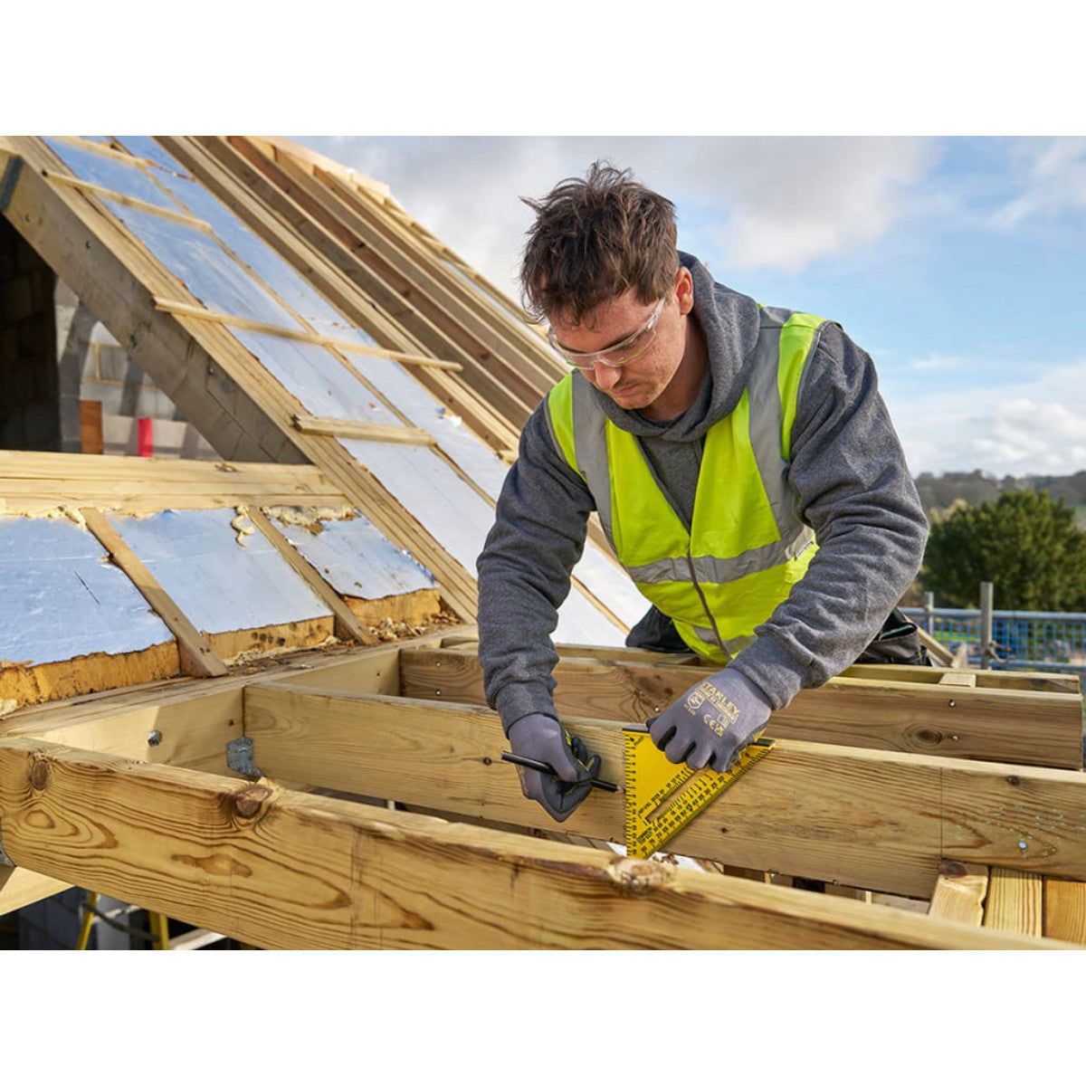 STANLEY Hand Tools QUICKSQUARE Dual Colour ABS Rafter Square 180mm STA046012