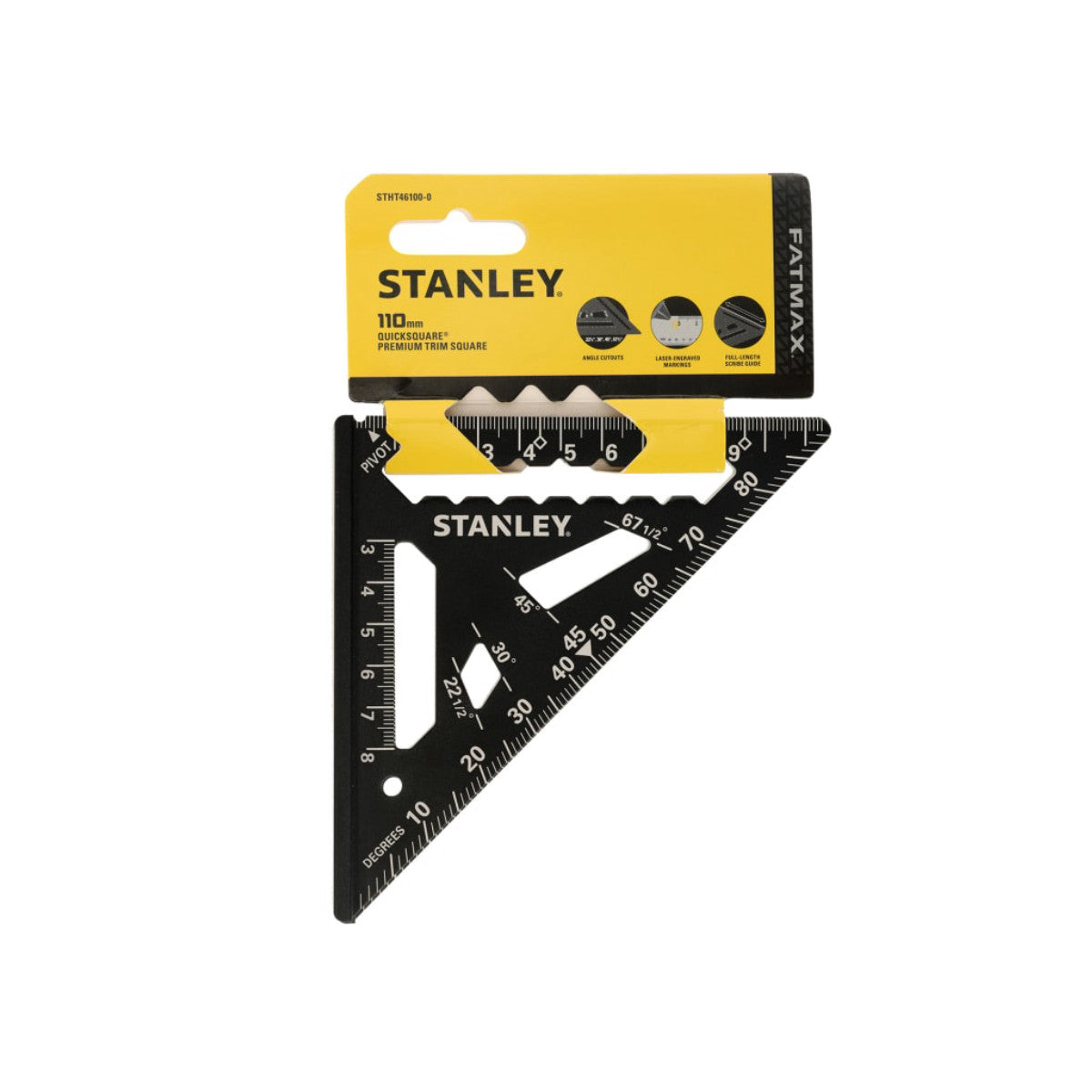 STANLEY Hand Tools FatMax QUICKSQUARE Premium Trim Square 110mm STA046100