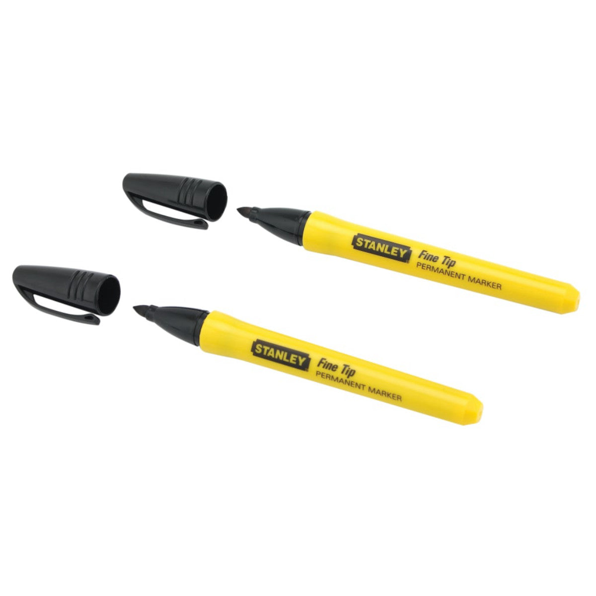 STANLEY Hand Tools Fine Tip Permanent Marker Black (Pack 2) STA047316