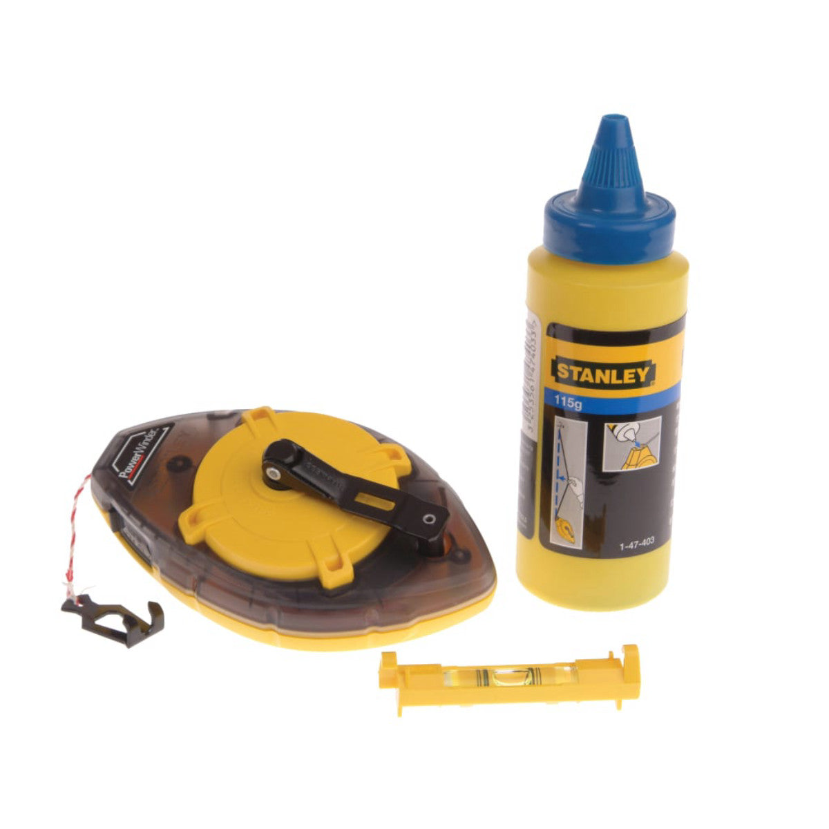 STANLEY Hand Tools Power Winder Chalk Line 30m, Chalk & Level STA047465