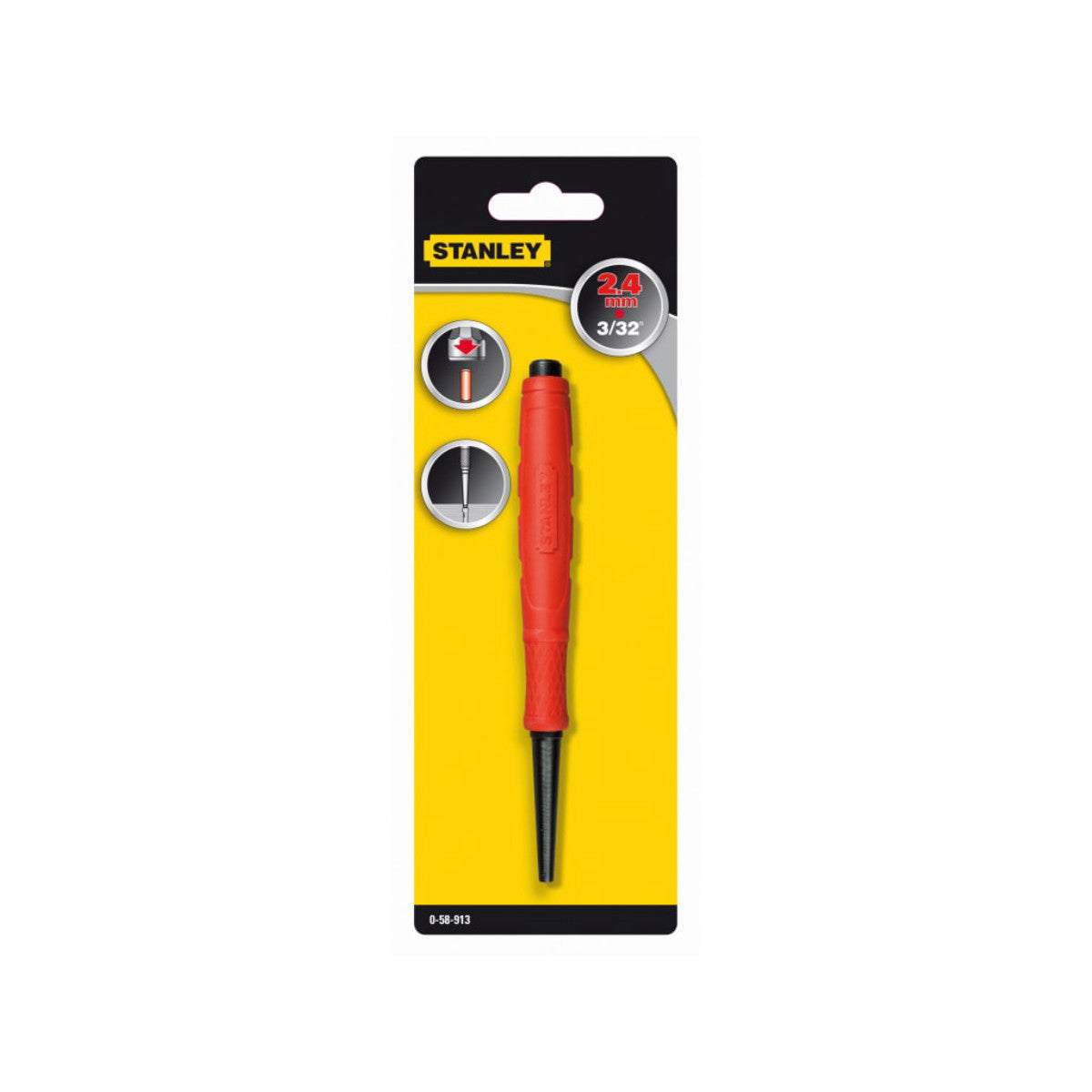 STANLEY Hand Tools DynaGrip Nail Punch 2.4mm 3/32in STA058913