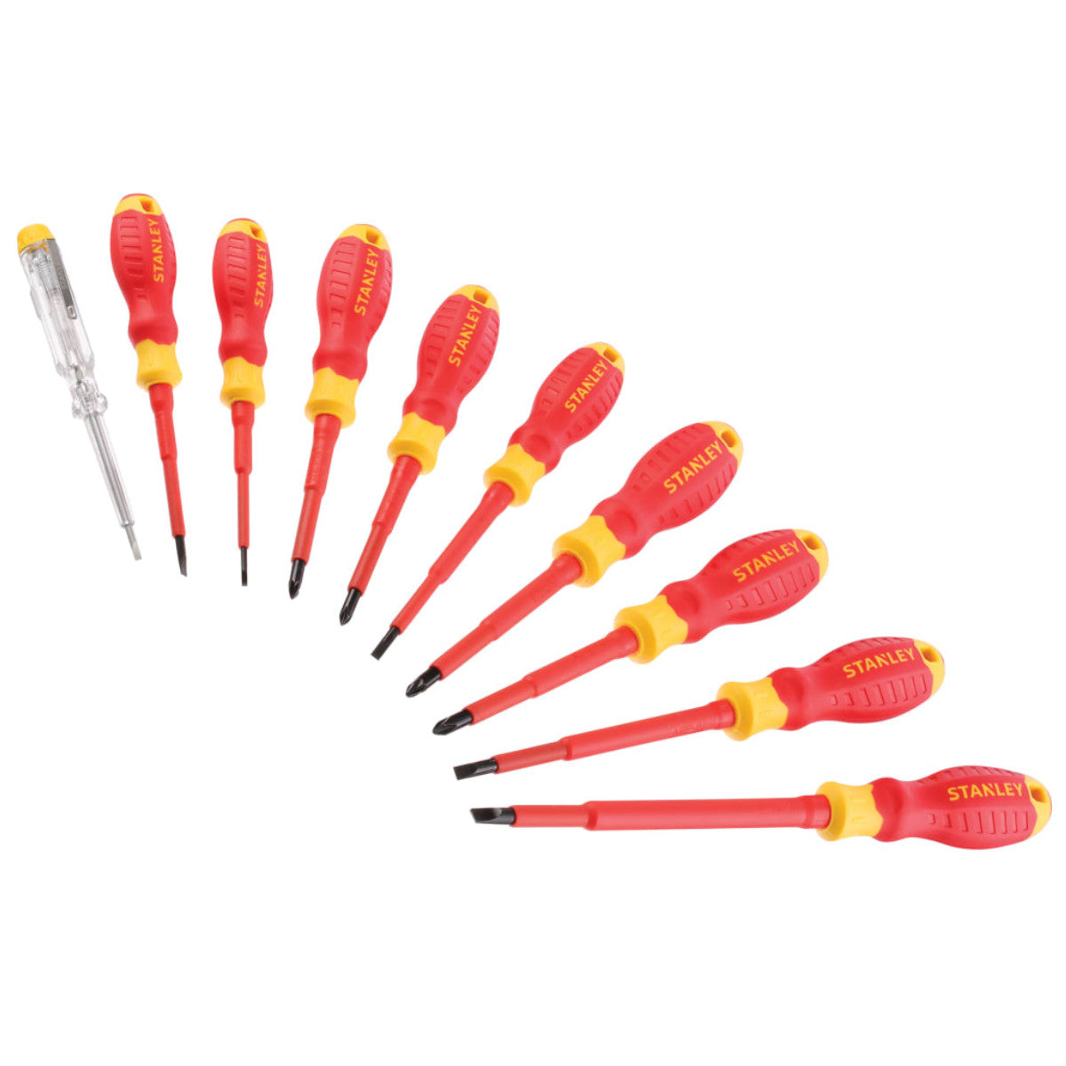 STANLEY Hand Tools FatMax VDE Insulated Screwdriver Set, 10 Piece STA060032