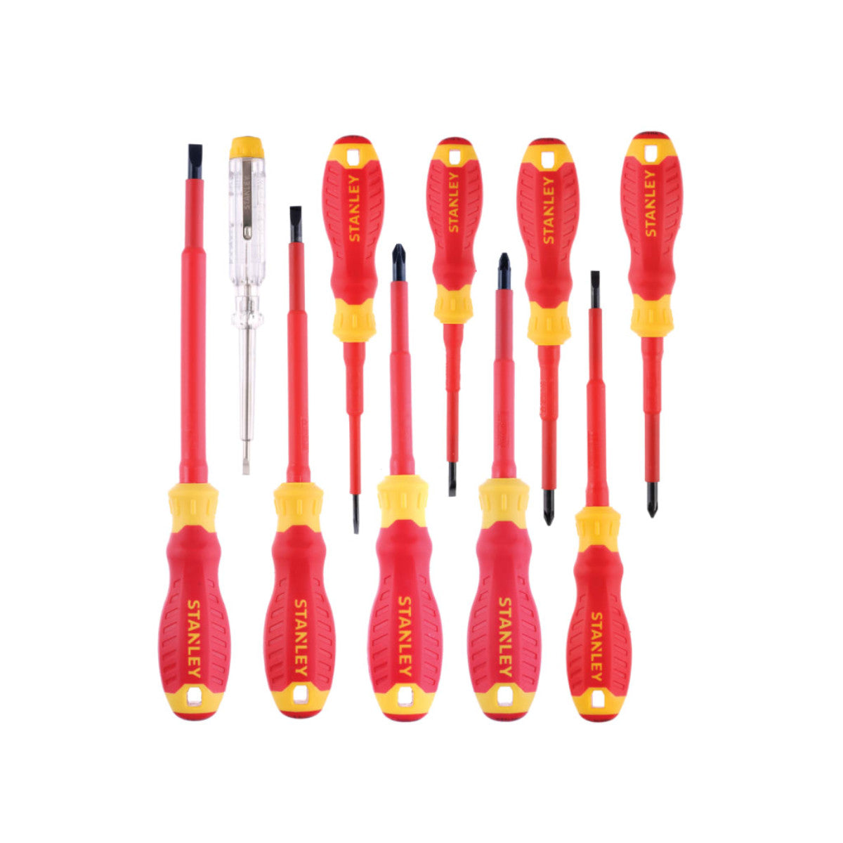 STANLEY Hand Tools FatMax VDE Insulated Screwdriver Set, 10 Piece STA060032