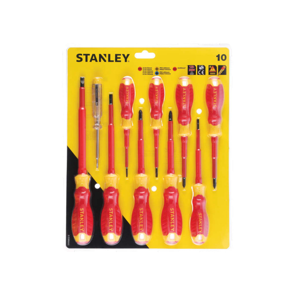 STANLEY Hand Tools FatMax VDE Insulated Screwdriver Set, 10 Piece STA060032