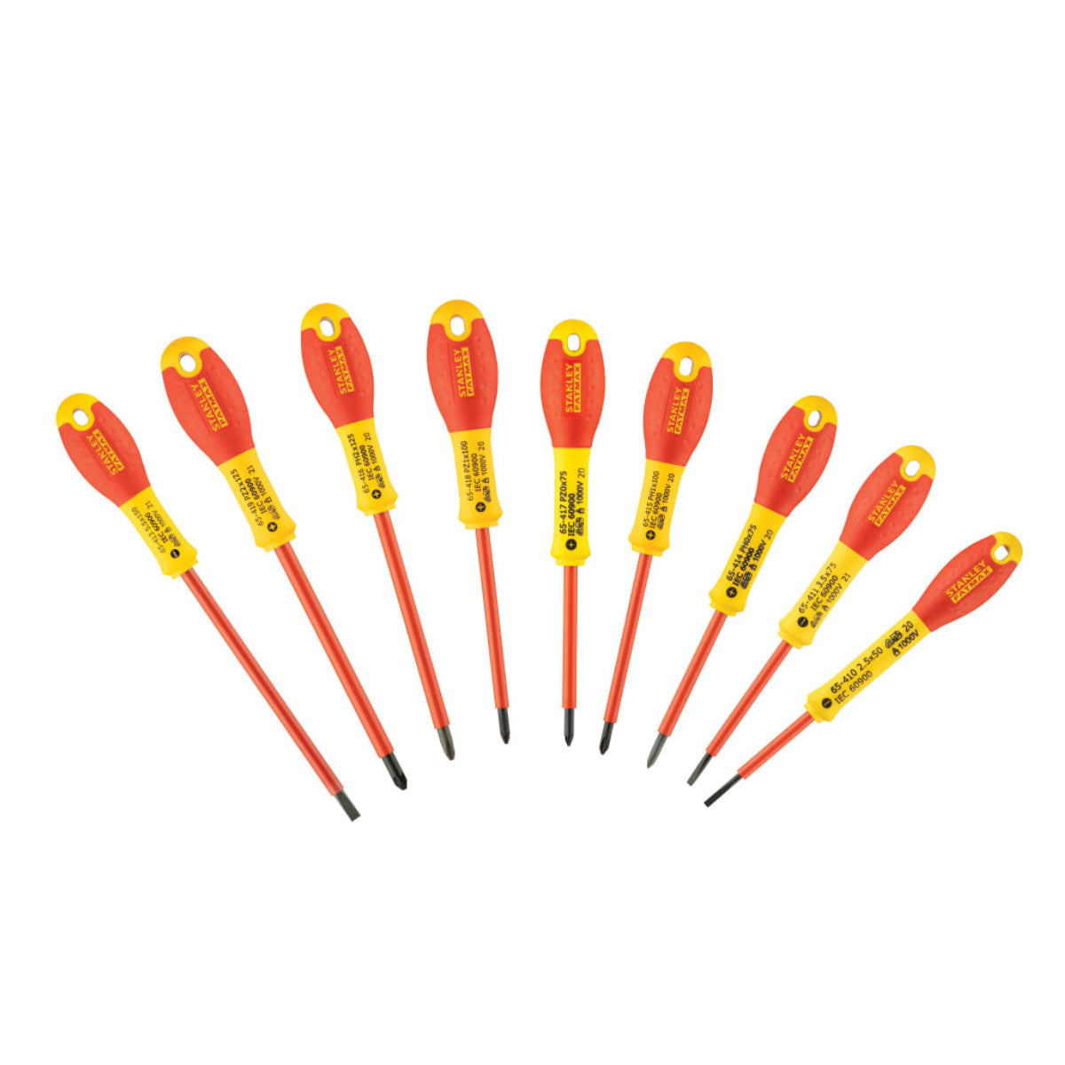STANLEY Hand Tools FatMax VDE Insulated Screwdriver Set, 10 Piece STA062573