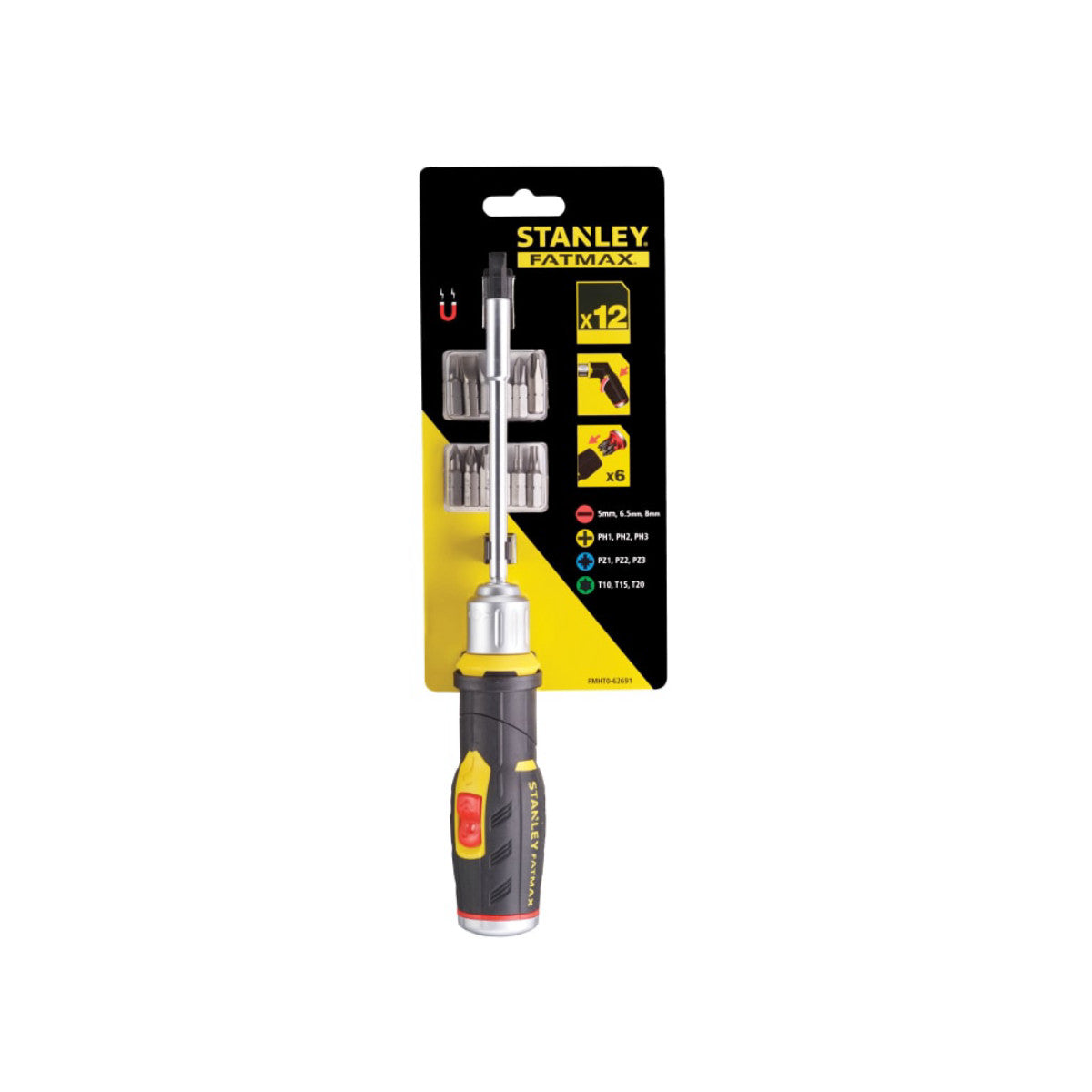 STANLEY Hand Tools FatMax Pistol Grip Ratchet 12 Bits STA062691
