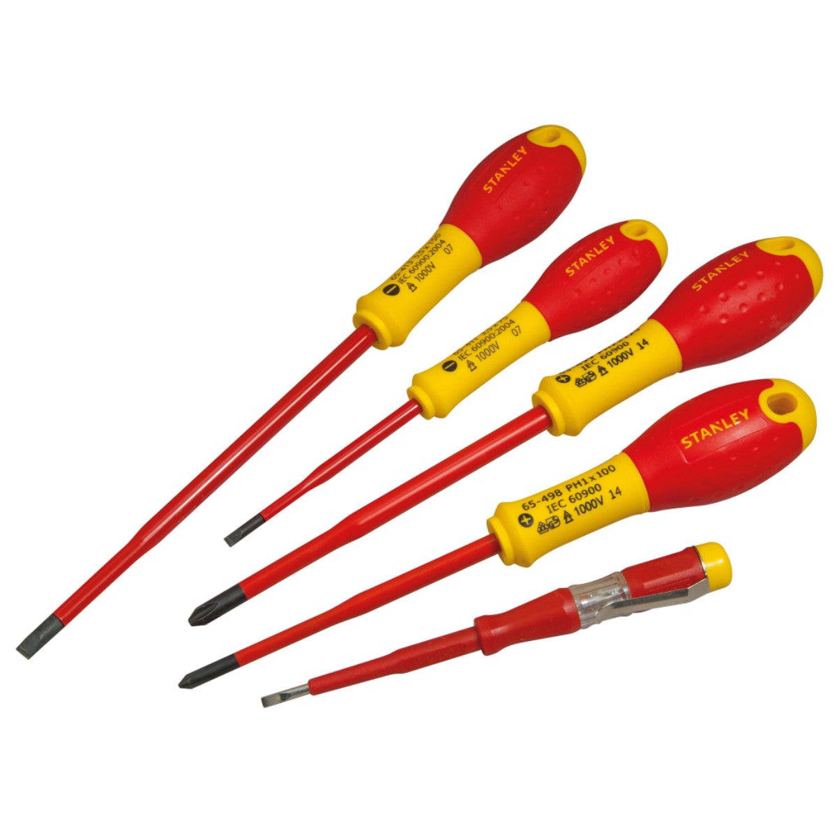 STANLEY Hand Tools FatMax VDE Insulated Screwdriver Set, 5 Piece Plusminus STA062694
