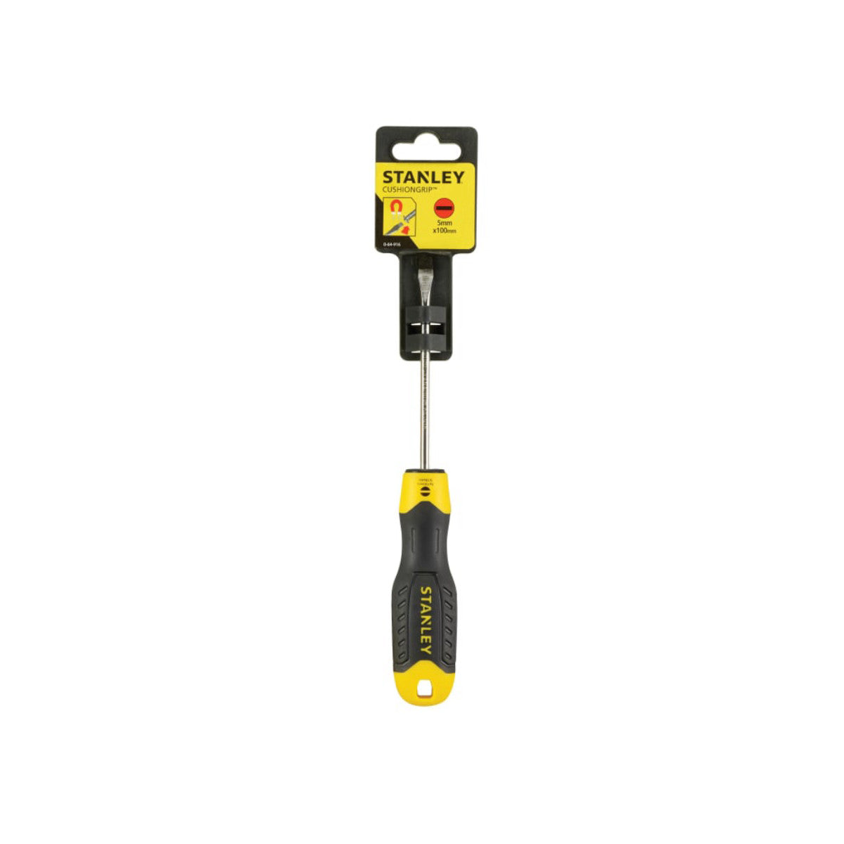 STANLEY Hand Tools Cushion Grip Screwdriver Flared Tip 5 x 100mm STA064916