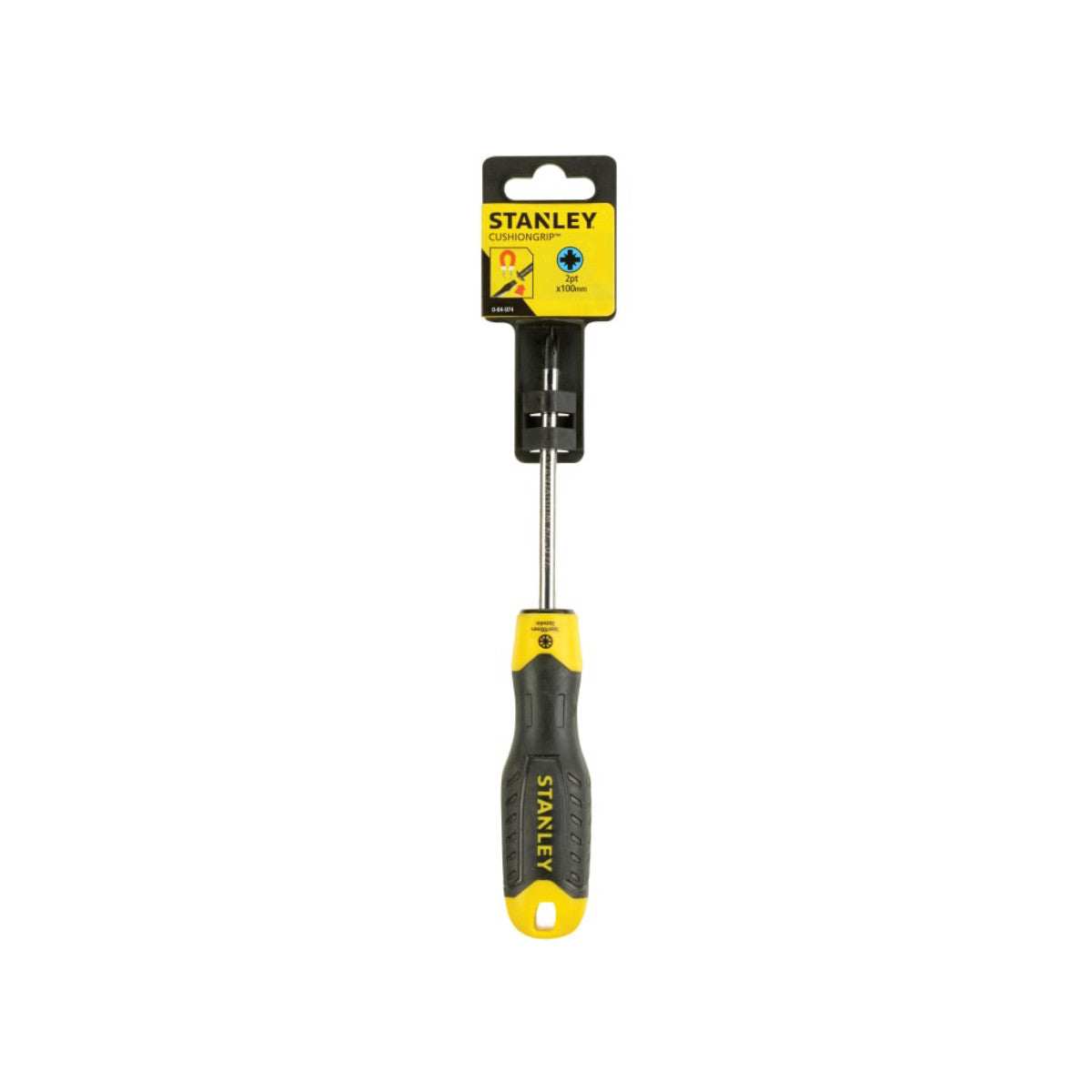 STANLEY Hand Tools Cushion Grip Screwdriver Pozidriv Tip PZ2 x 100mm STA064974