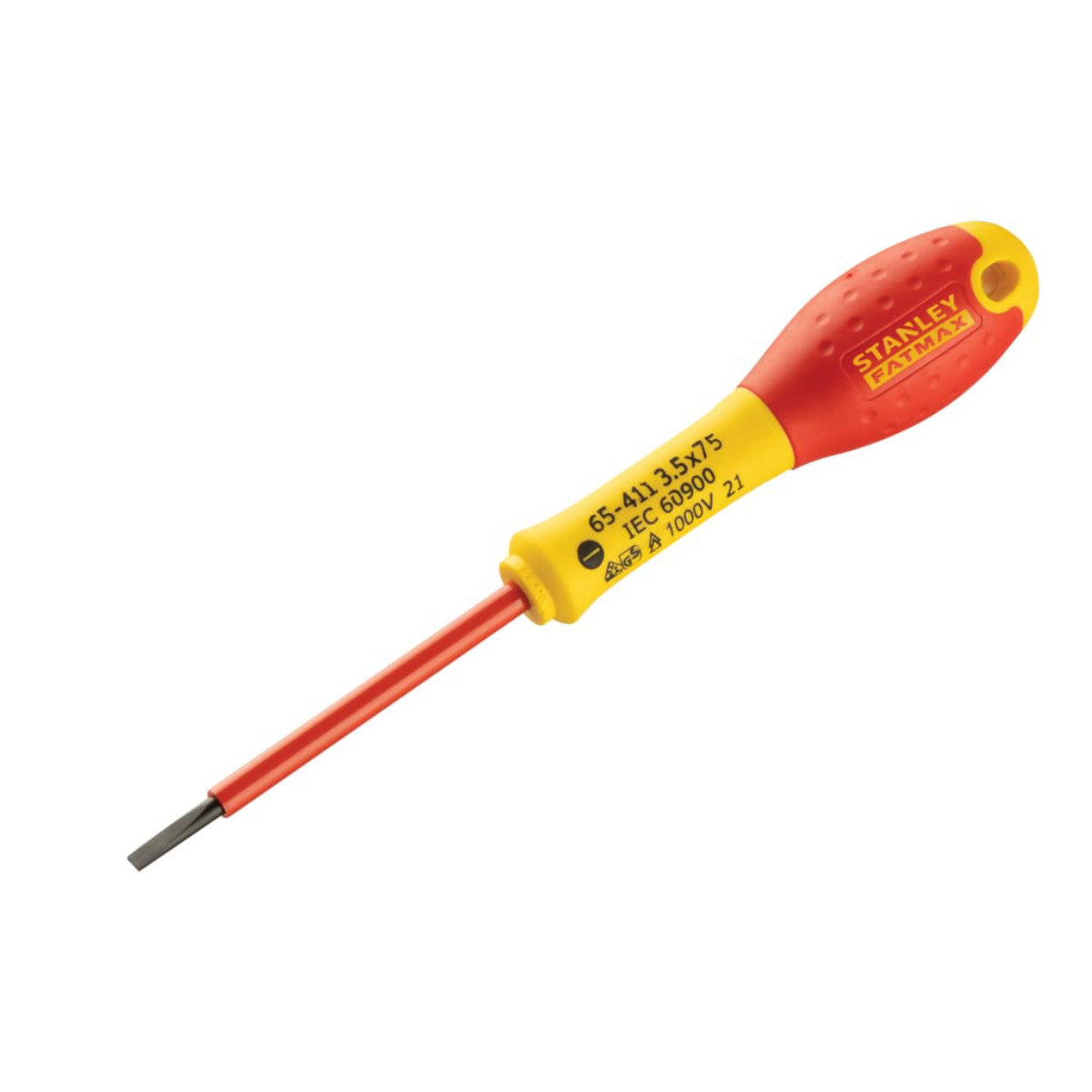 STANLEY Hand Tools FatMax VDE Insulated Screwdriver Parallel Tip 3.5 x 75mm STA065411