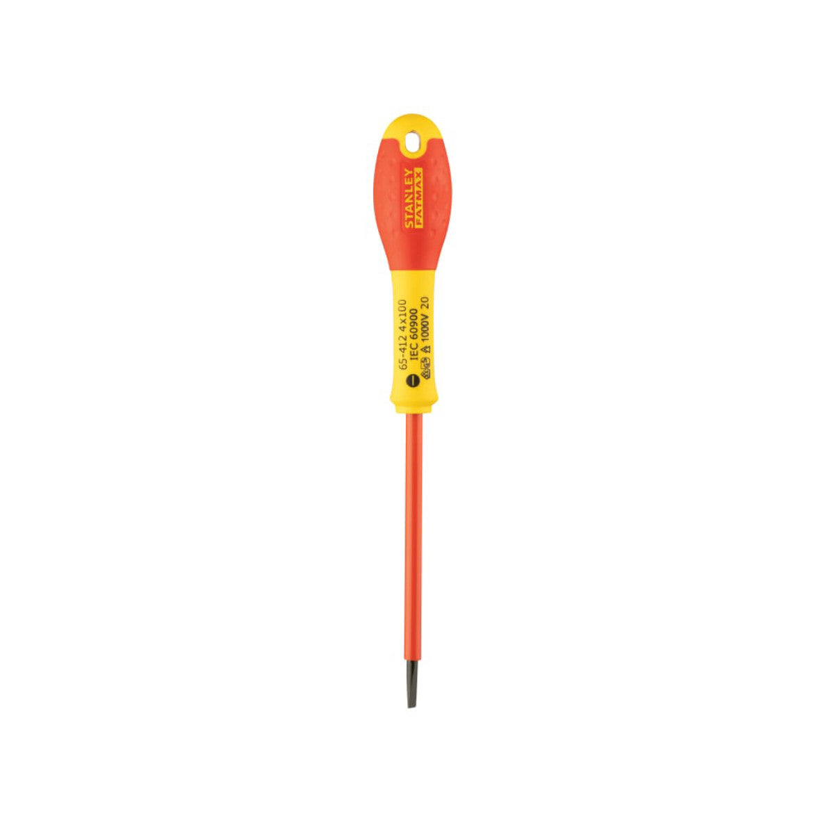 STANLEY Hand Tools FatMax VDE Insulated Screwdriver Parallel Tip 4.0 x 100mm STA065412