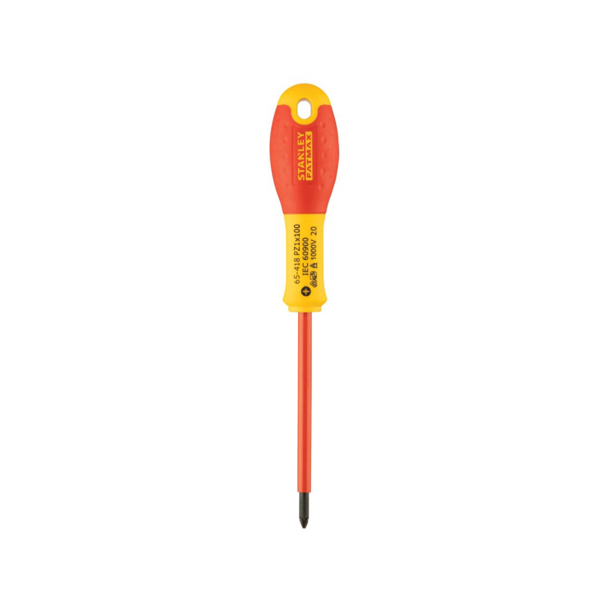 STANLEY Hand Tools FatMax VDE Insulated Screwdriver Pozidriv Tip PZ1 x 100mm STA065418