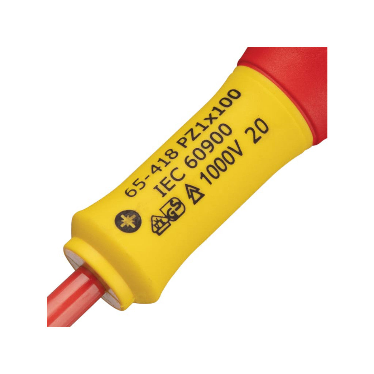 STANLEY Hand Tools FatMax VDE Insulated Screwdriver Pozidriv Tip PZ1 x 100mm STA065418