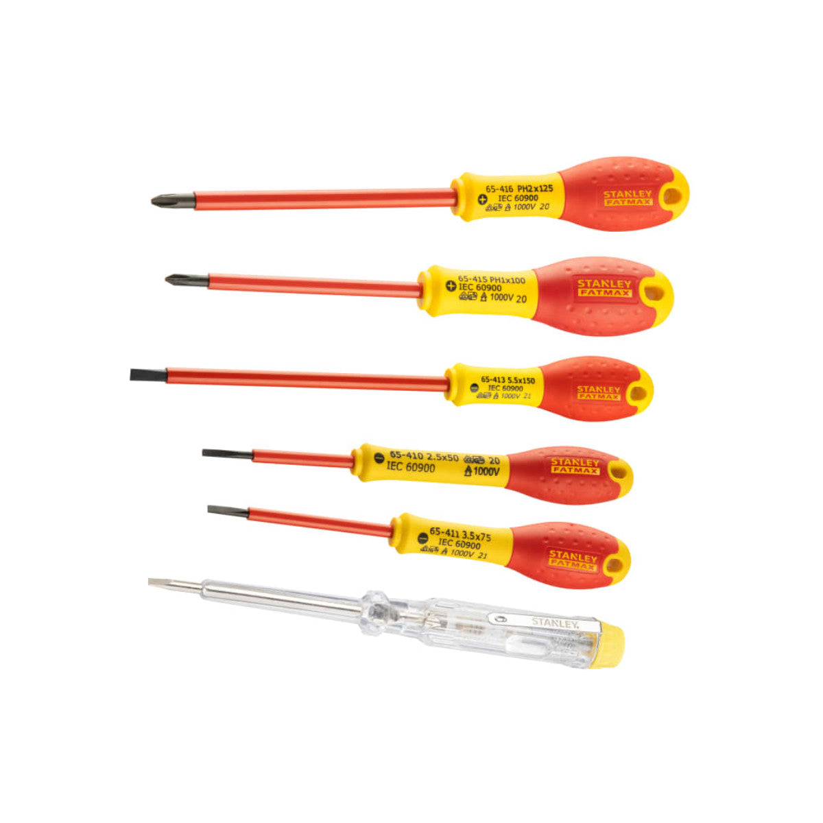 STANLEY Hand Tools FatMax VDE Insulated Screwdriver Set, 6 Piece STA065441