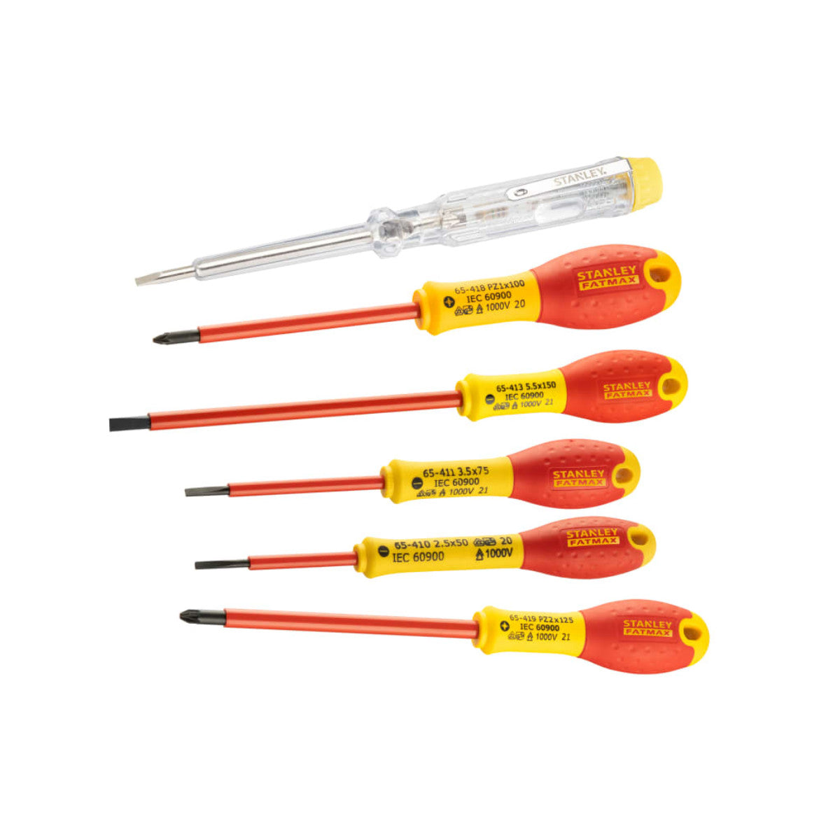 STANLEY Hand Tools FatMax VDE Insulated Screwdriver Set, 6 Piece STA065443