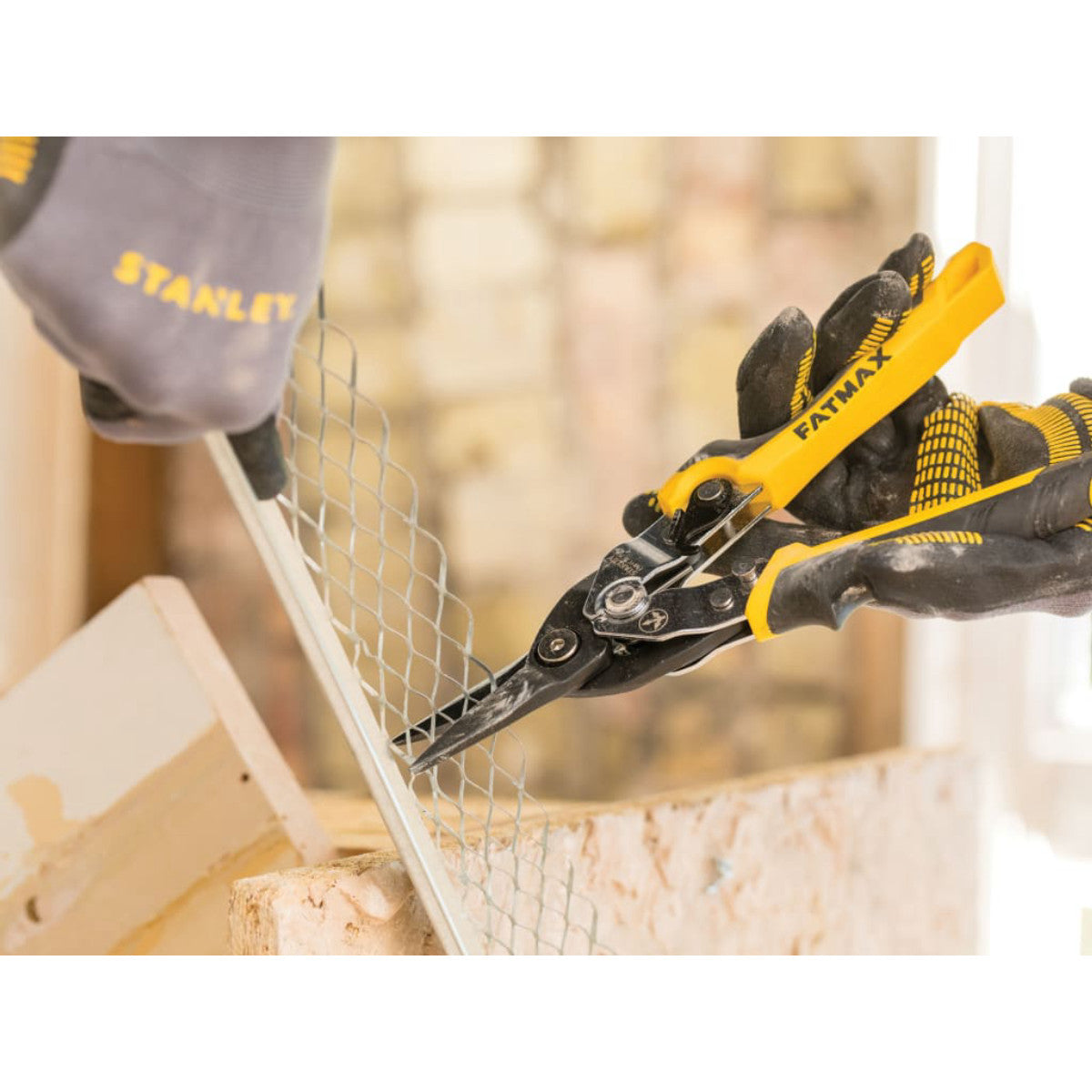 STANLEY Hand Tools FatMax Yellow Ergo Aviation Snips Straight Cut 250mm (10in) STA073756