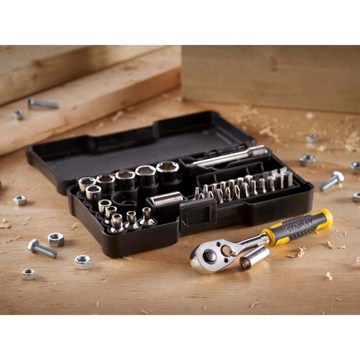 STANLEY Hand Tools 1/4in Compact Socket Set, 37 Piece STA082672