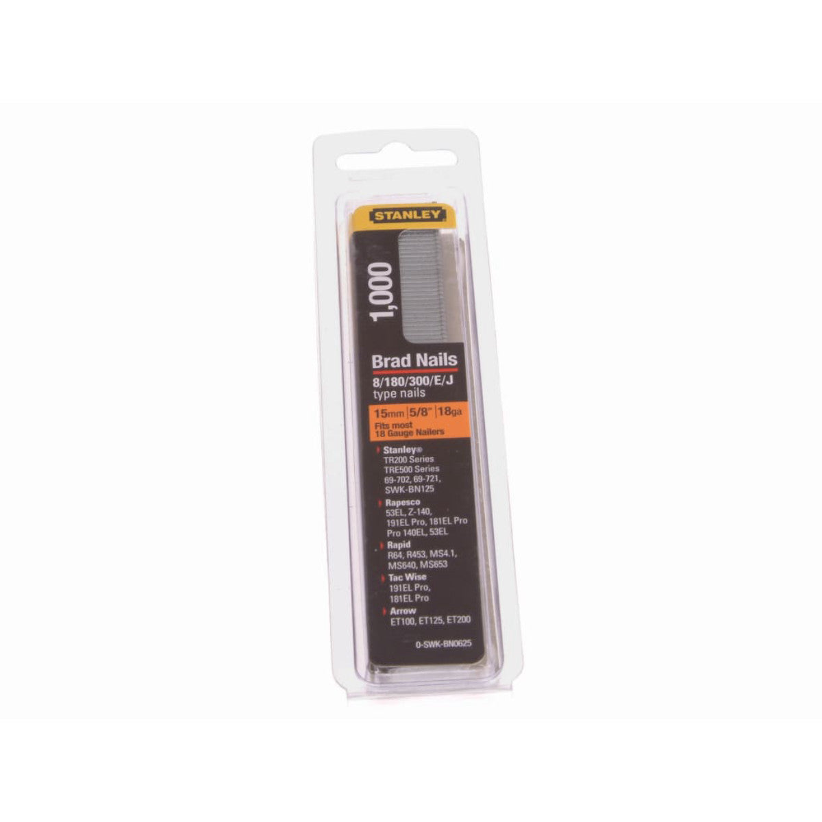STANLEY Hand Tools SWKBN Brad Nail 15mm SWKBN062 (Pack 1000) STA0SWKBN062