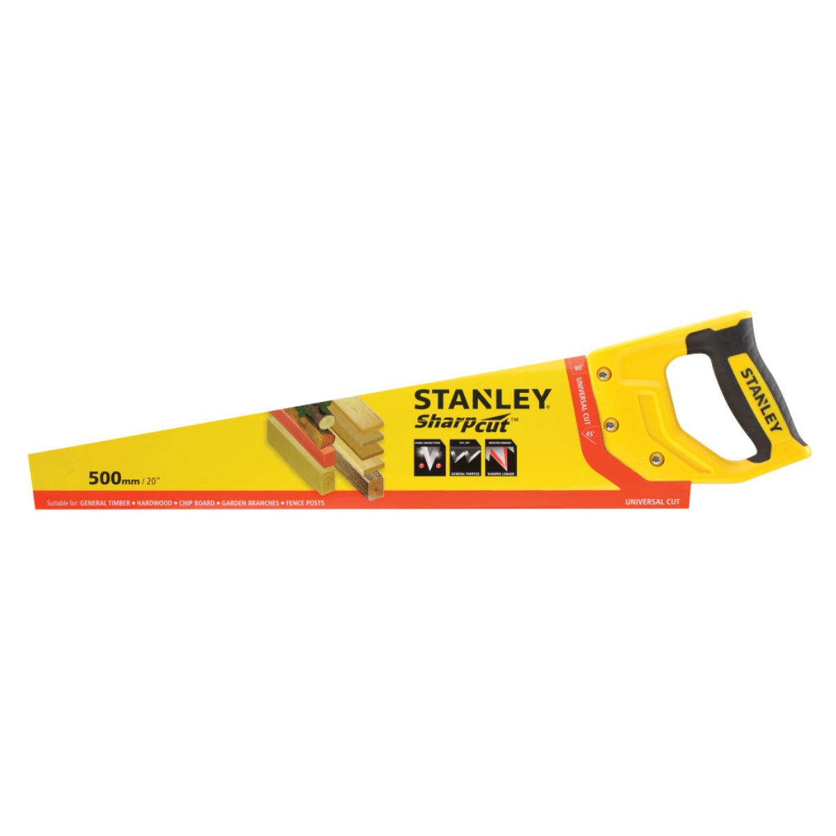 STANLEY Hand Tools Sharpcut Handsaw 500mm (20in) 7 TPI STA120367
