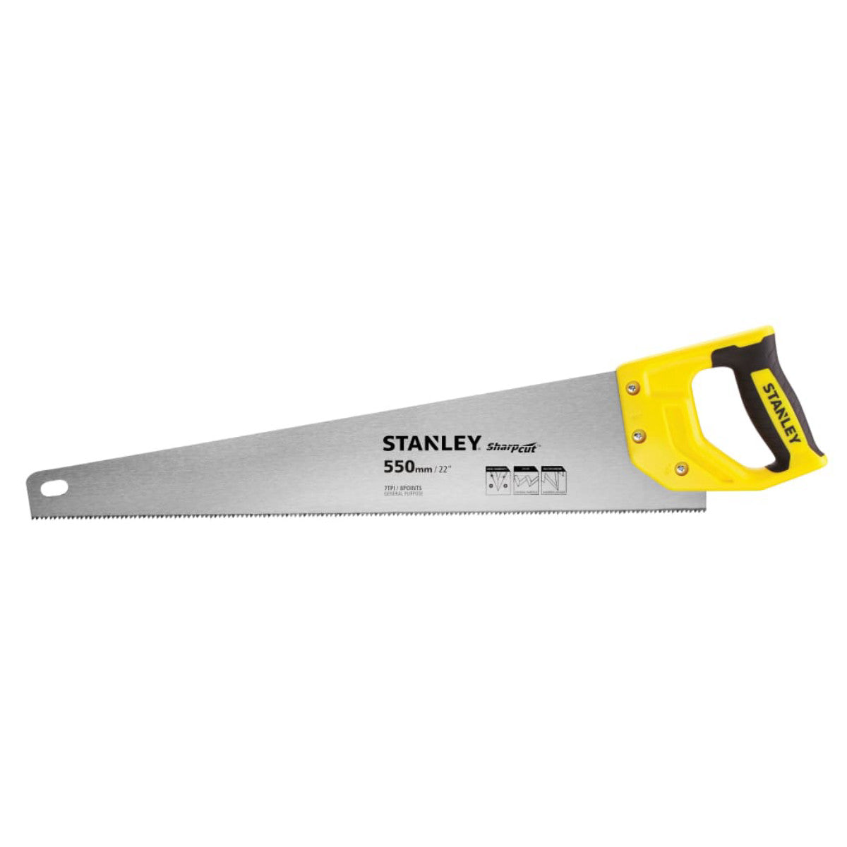 STANLEY Hand Tools Sharpcut Handsaw 550mm (22in) 7 TPI STA120368