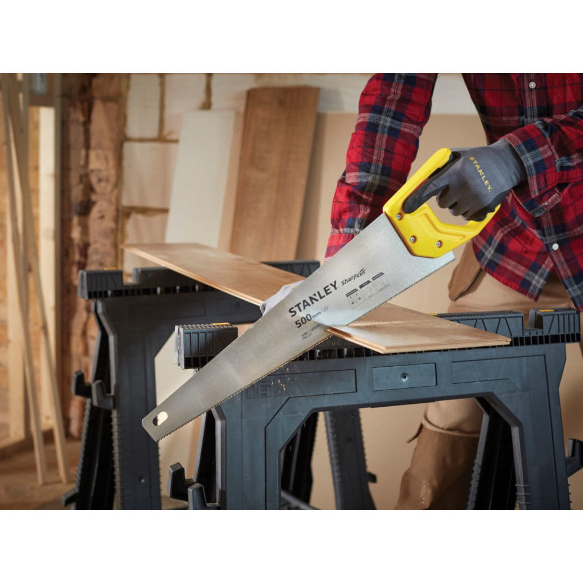 STANLEY Hand Tools Sharpcut Handsaw 500mm (20in) 11 TPI STA120371