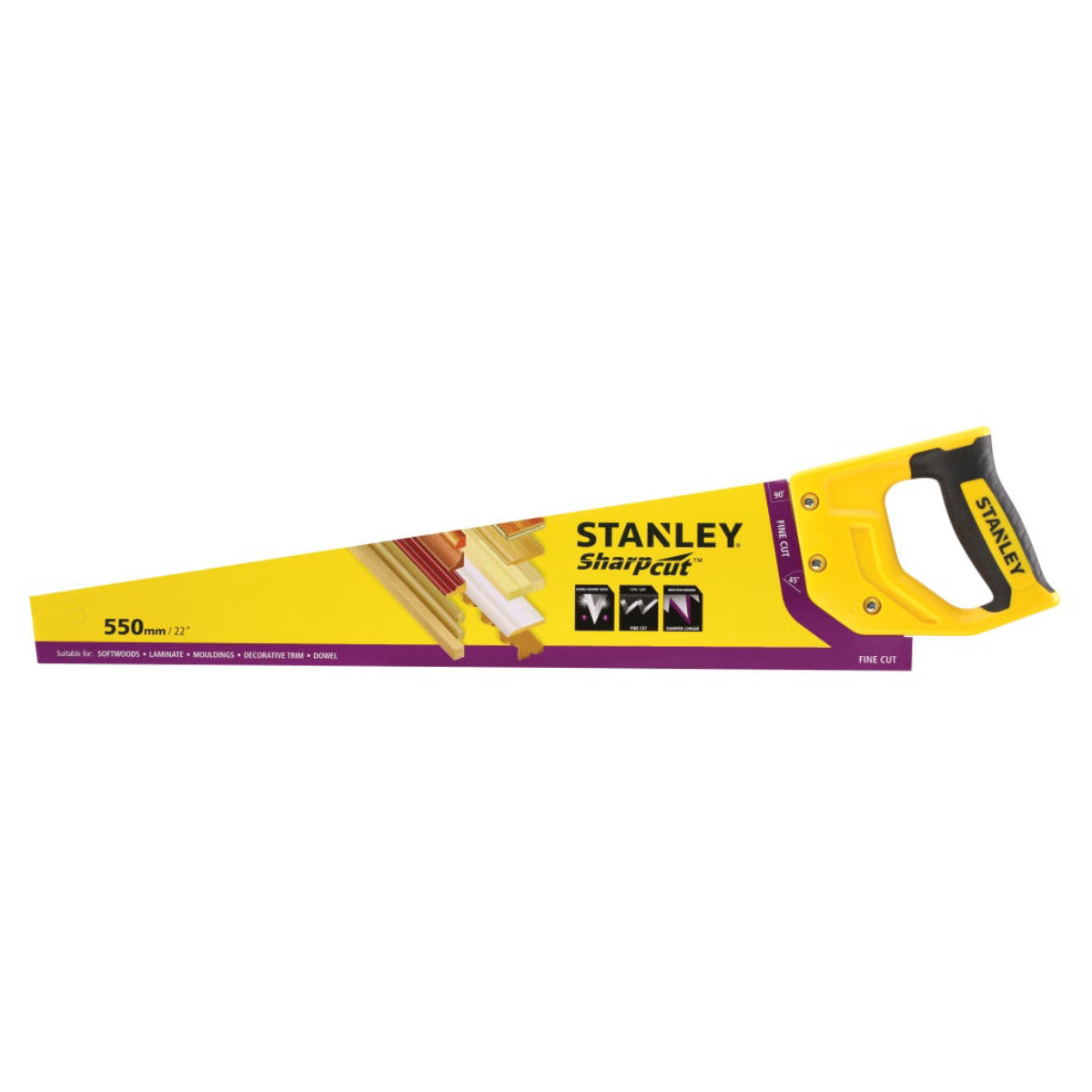 STANLEY Hand Tools Sharpcut Handsaw 550mm (22in) 11 TPI STA120372