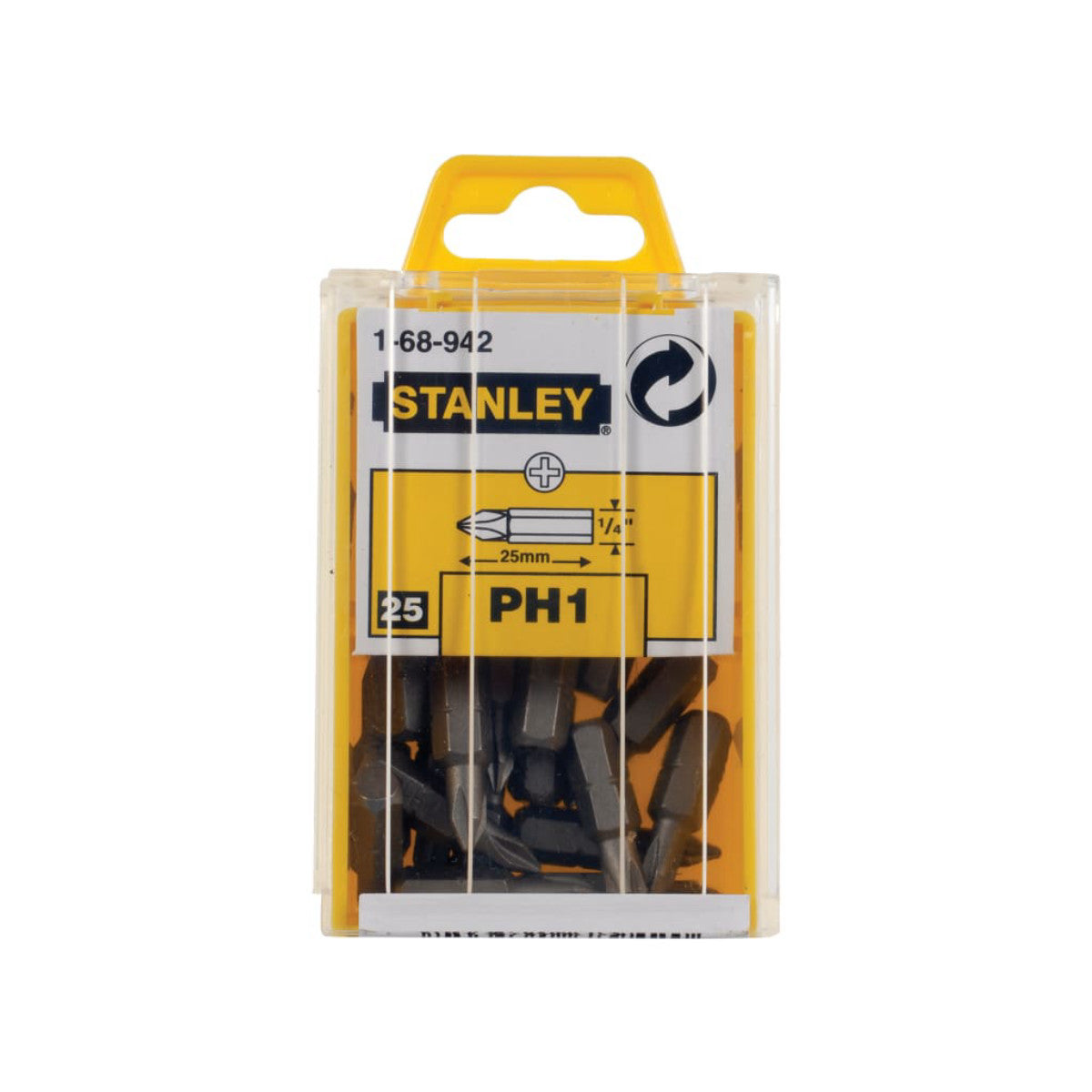 STANLEY Hand Tools Phillips Bits PH1 x 25mm (Box 25) STA168942B