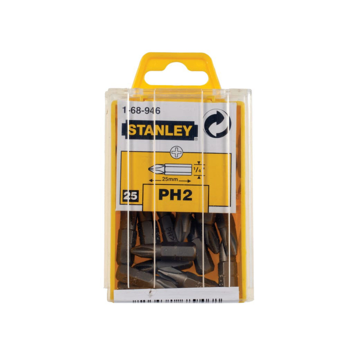 STANLEY Hand Tools Phillips Bits PH2 x 25mm (Box 25) STA168946B