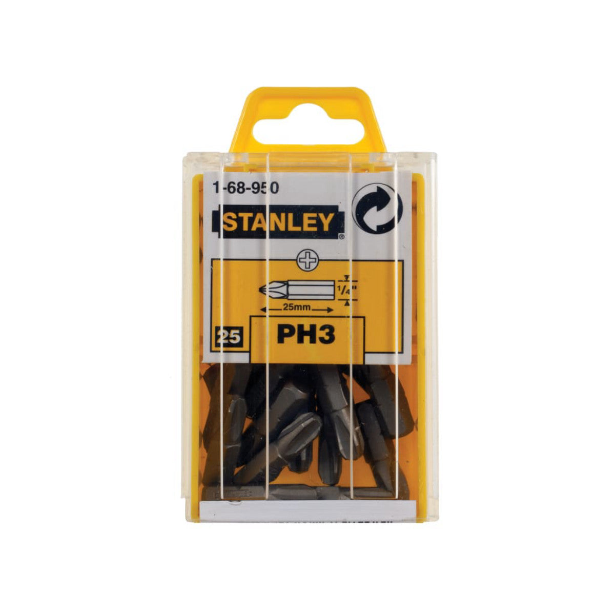 STANLEY Hand Tools Phillips Bits PH3 x 25mm (Box 25) STA168950B
