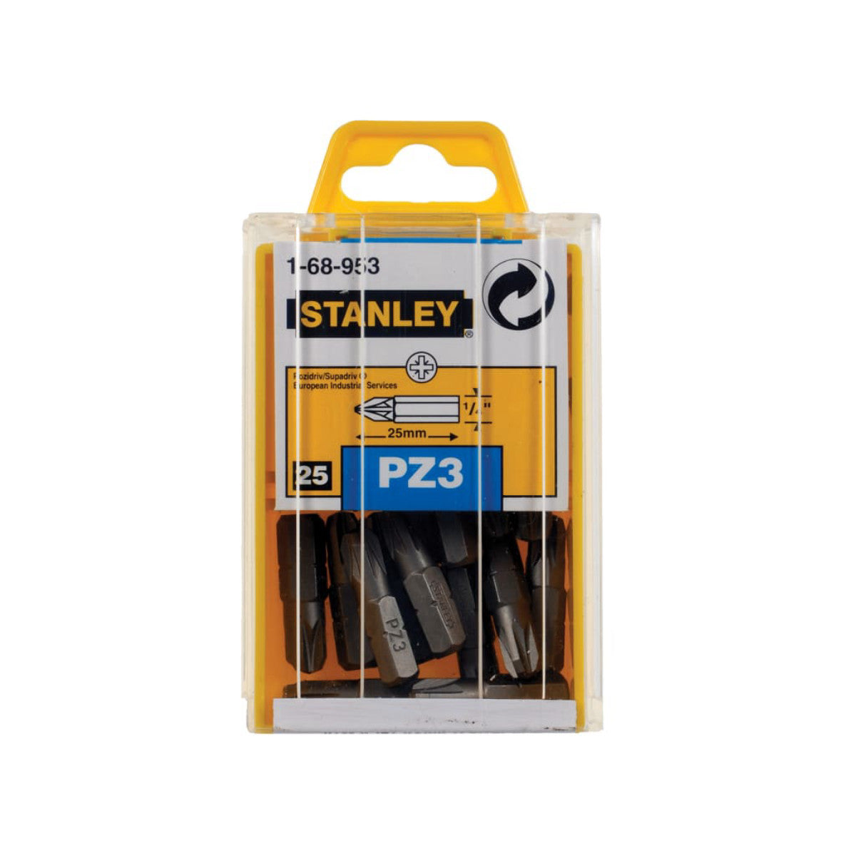 STANLEY Hand Tools Pozidriv Bits PZ3 x 25mm (Box 25) STA168953B