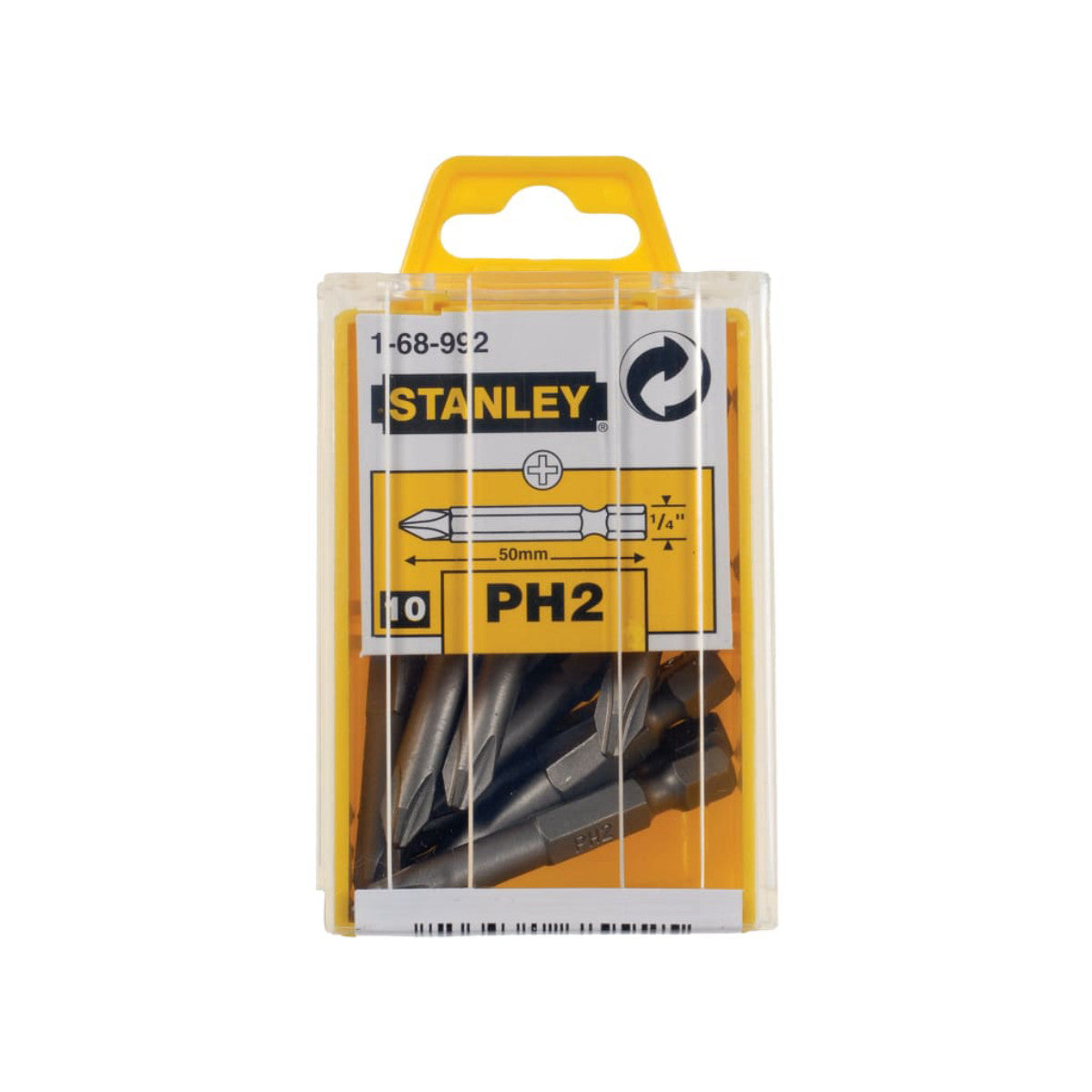 STANLEY Hand Tools Phillips Power Bits PH2 x 50mm (Box 10) STA168992B