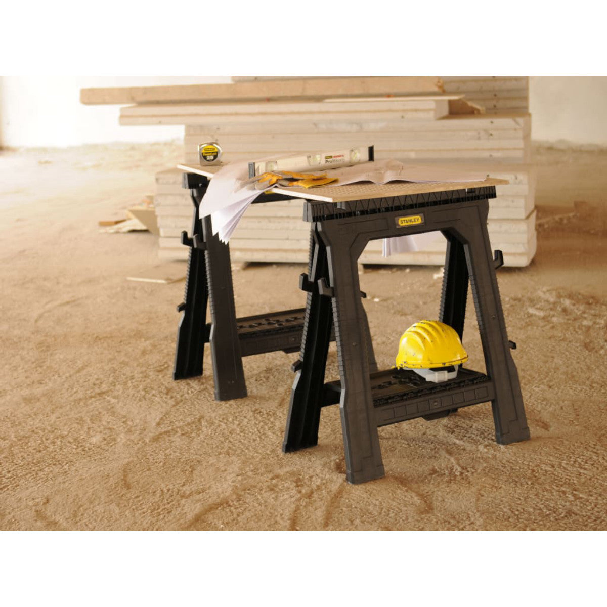 STANLEY Hand Tools Folding Sawhorses (Twin Pack) STA170713