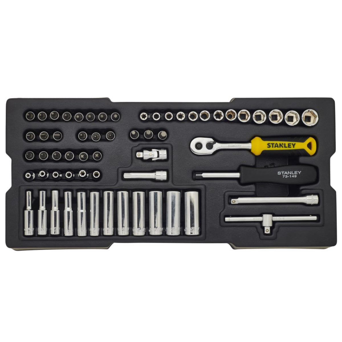 STANLEY Hand Tools Transmodule System 1/4in Drive Metric Socket Set 60 Piece STA174175