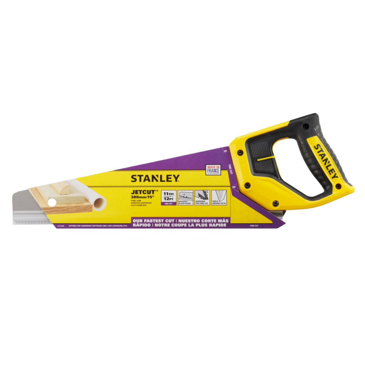 STANLEY Hand Tools Jet Cut Fine Handsaw 380mm (16in) 11 TPI STA215594