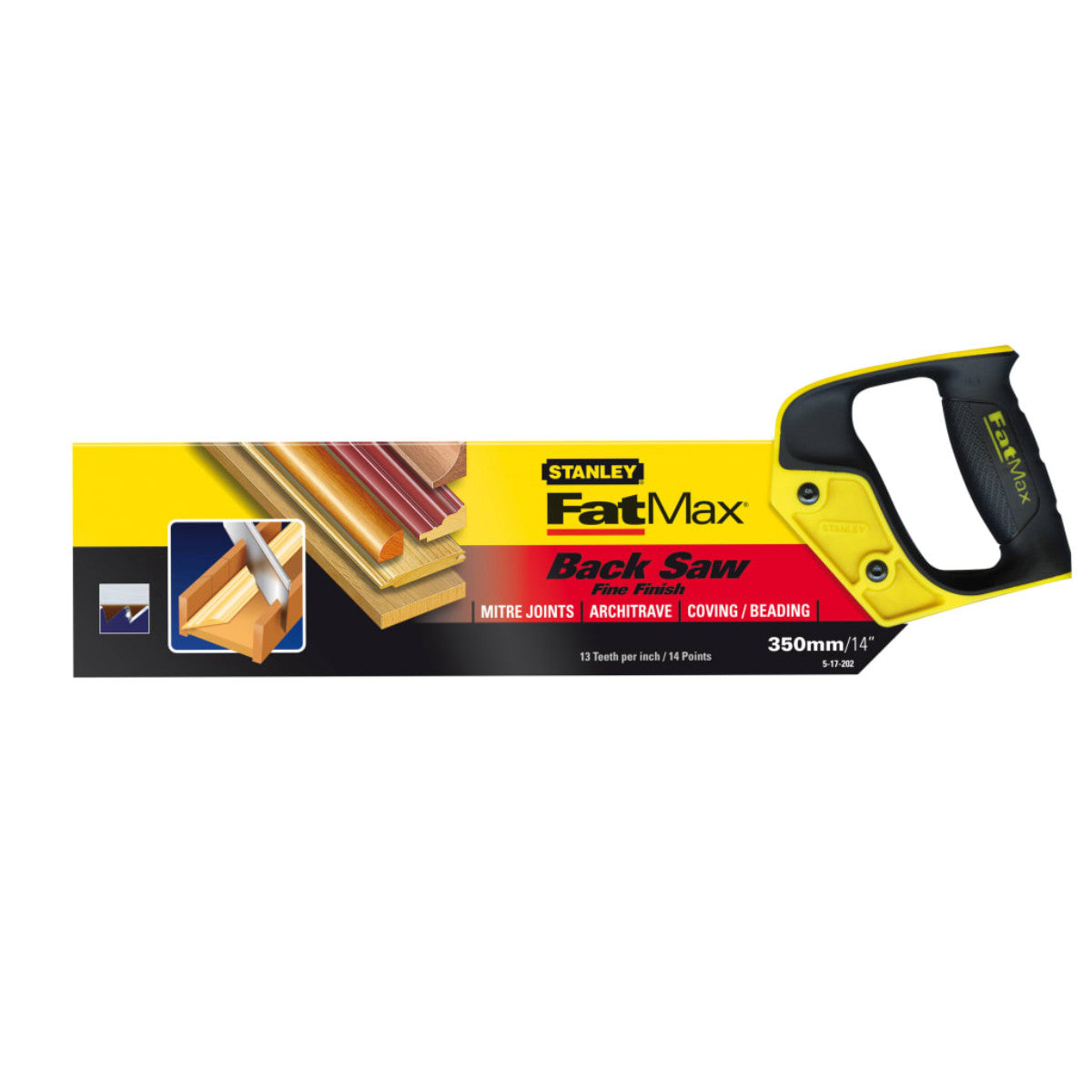 STANLEY Hand Tools FatMax Tenon Back Saw 360mm (14in) 13 TPI STA217202