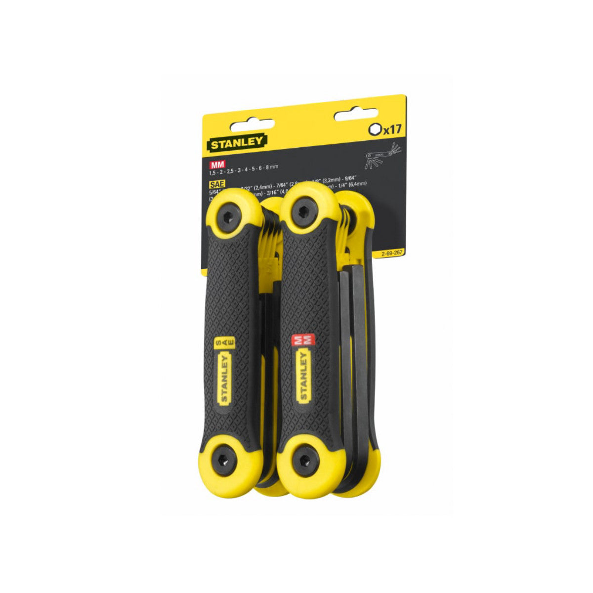 STANLEY Hand Tools Metric & Imperial Folding Hexagon Key Set, 17 Piece STA269267