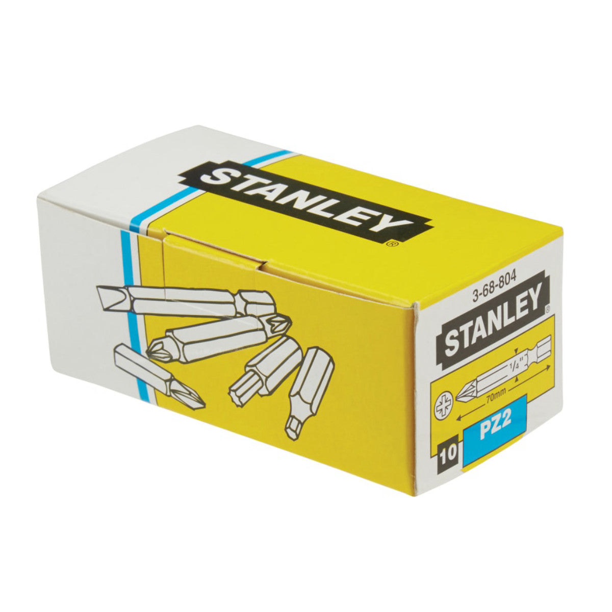 STANLEY Hand Tools Pozidriv Power Bits PZ2 x 70mm (Box 10) STA368804B
