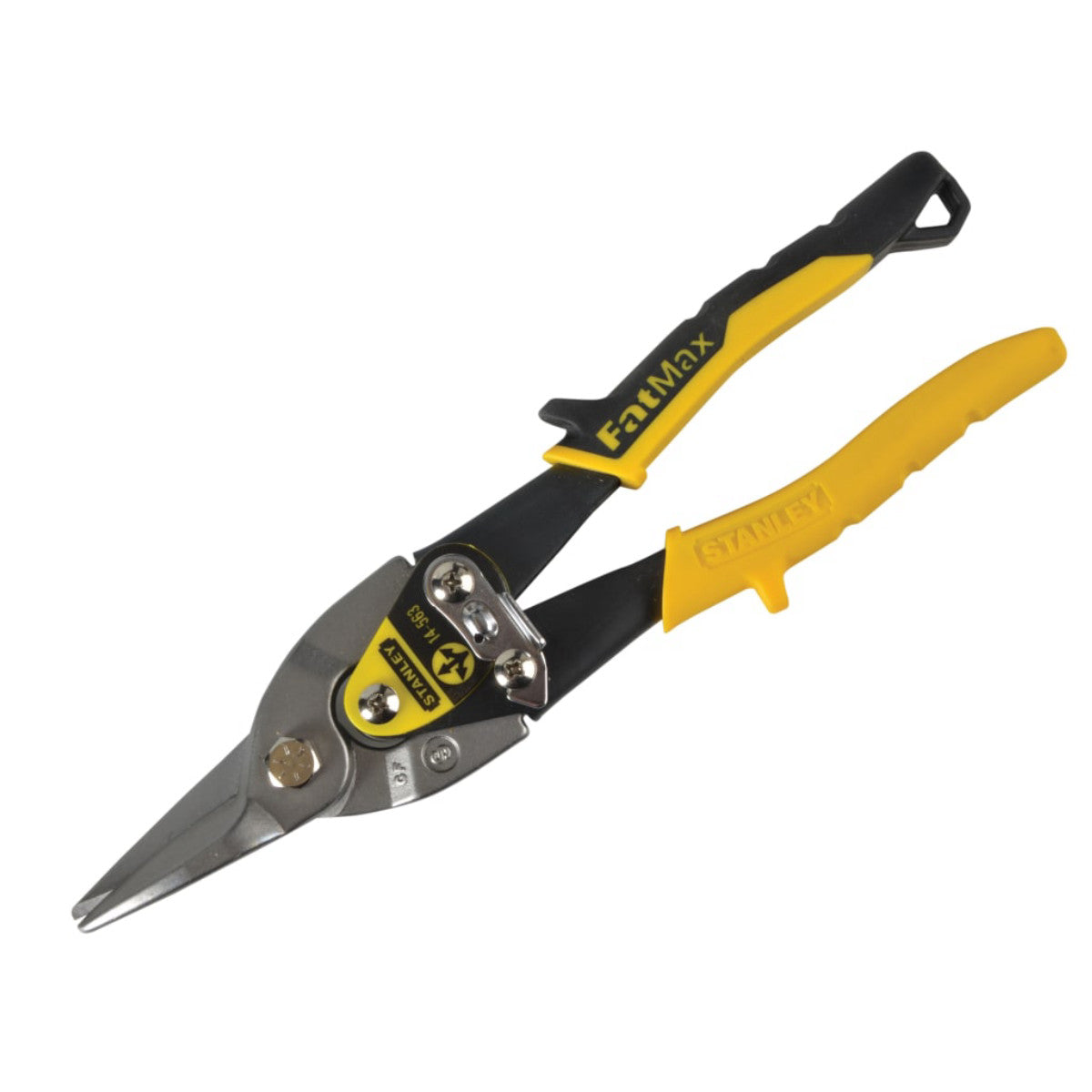 STANLEY Hand Tools Yellow Aviation Snips & Holster Straight Cut 250mm (10in) STA914563