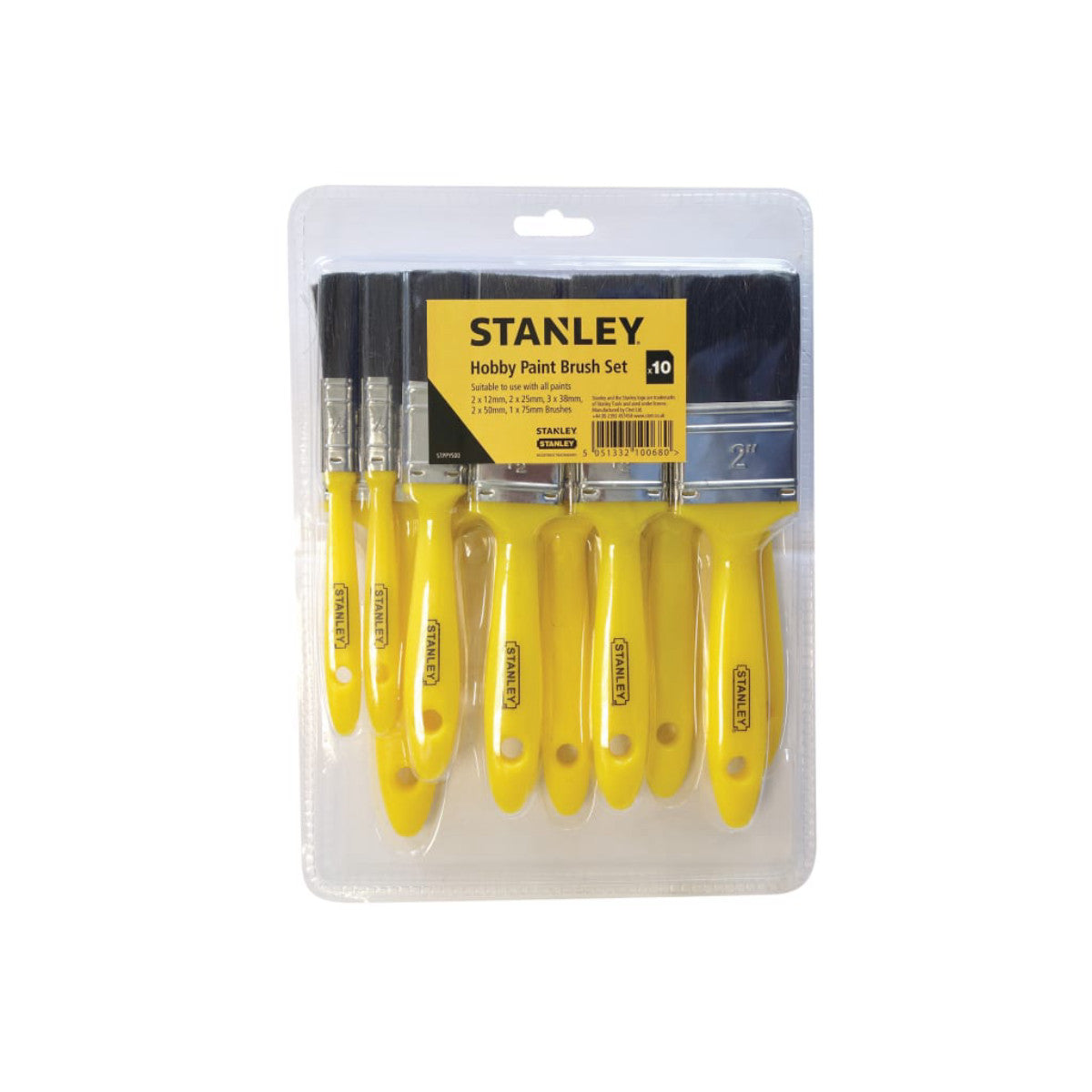 STANLEY Hand Tools Hobby Paint Brush Set, 10 Piece STAHOBBY10