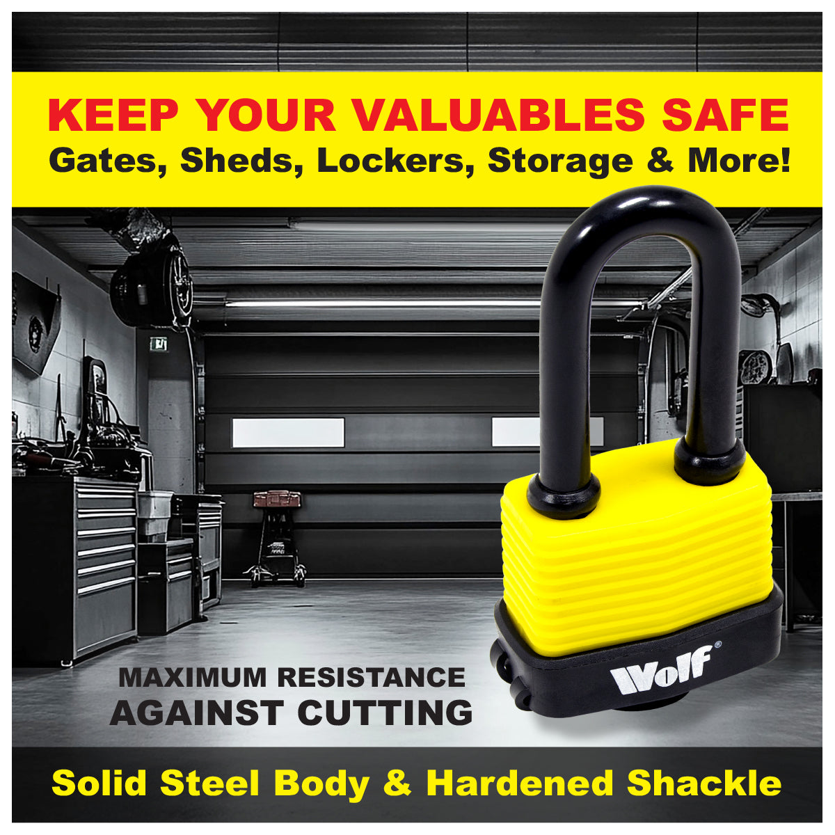 Wolf 40mm Weather Resistant Padlock with Long Shackle