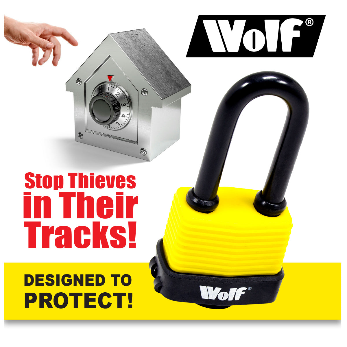 Wolf 40mm Weather Resistant Padlock with Long Shackle